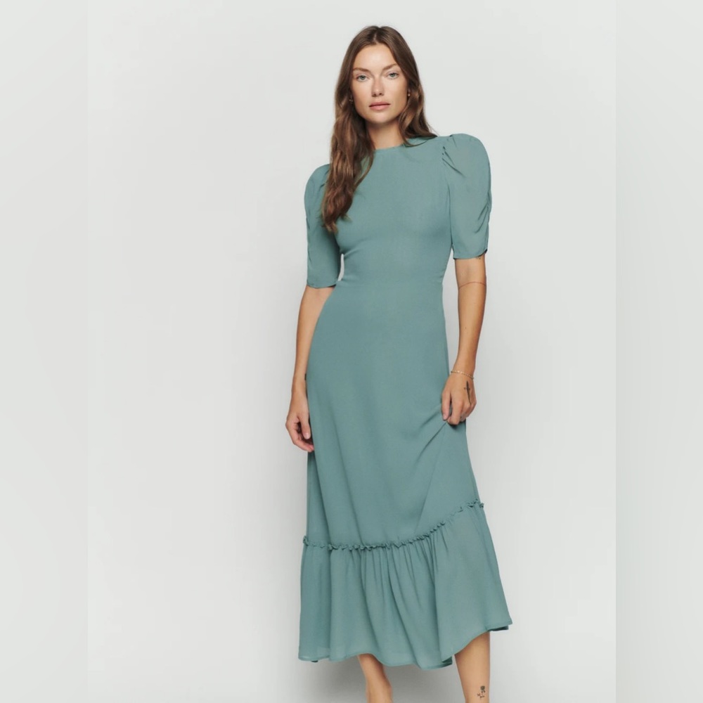 NWT Reformation Addaline MIDI Dress size 6 green